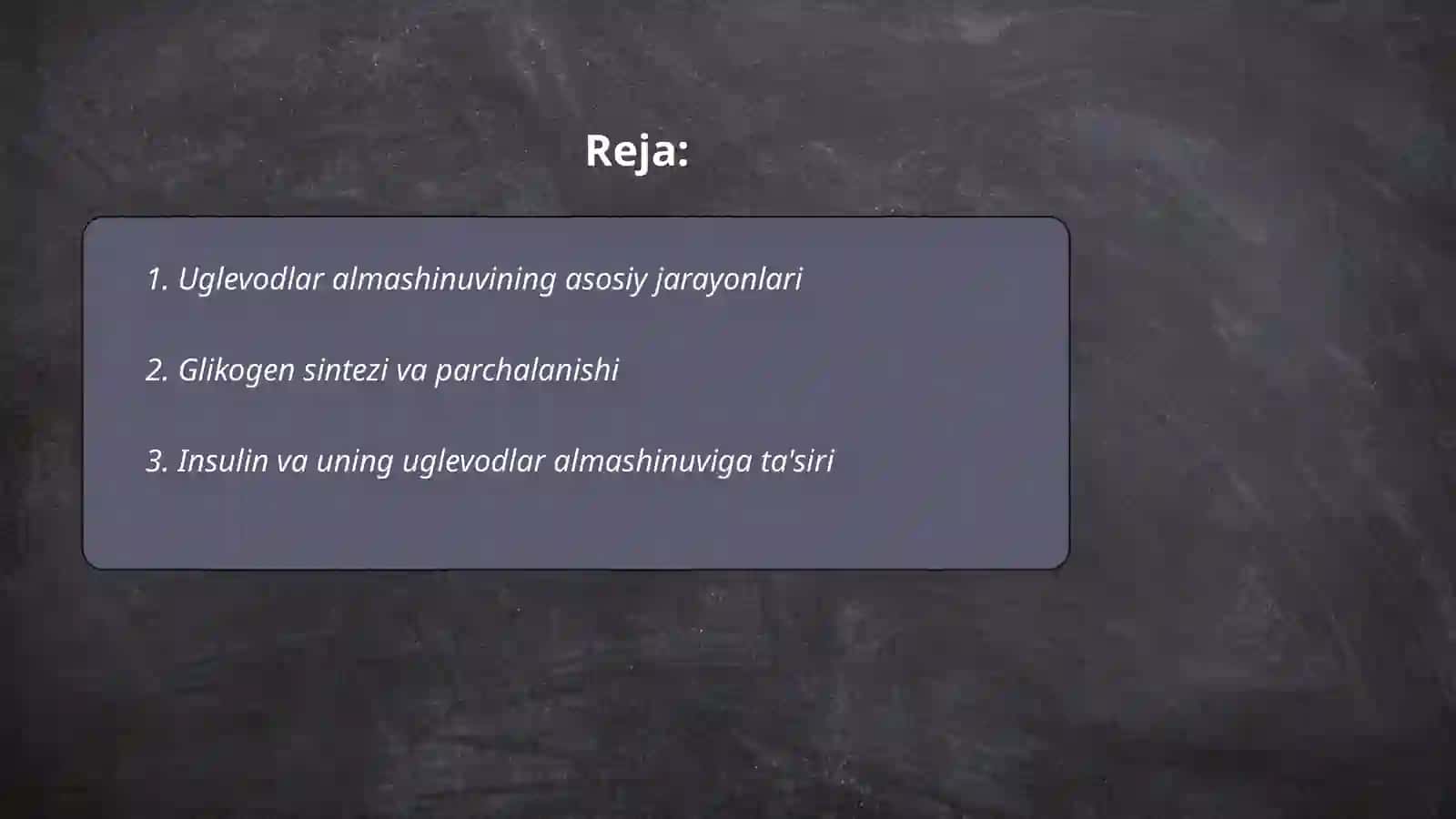 Uglevodlar almashinuvi boshqarilishining buzilishlari 2