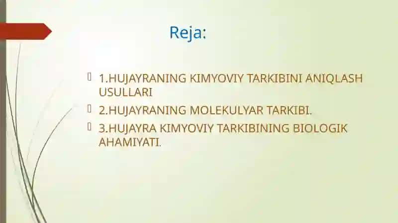 HUJAYRANING KIMYOVIY TARKIBINI ANIQLASH 2