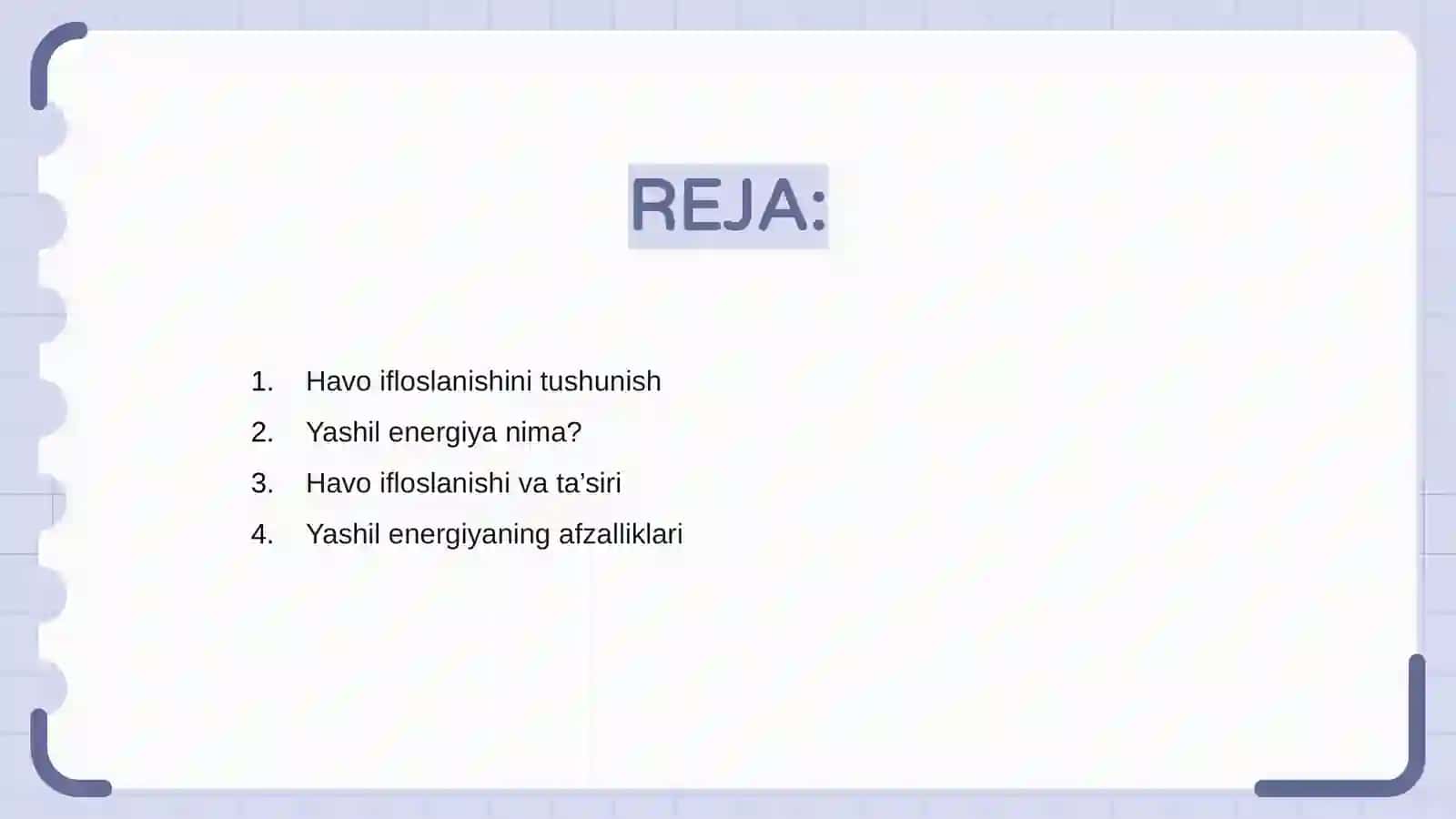 Havo ifloslanishini kamaytirishda yashil energiyani oʻrni 2