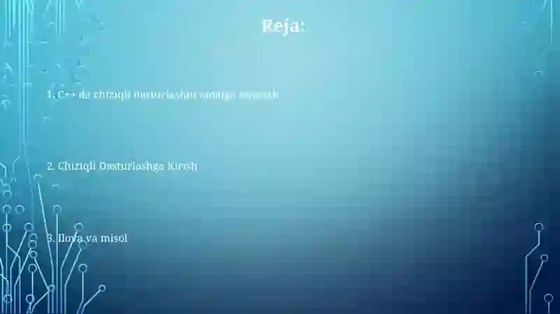 Chiziqli dasturlar tuzish (C++ tili yordamida) 2