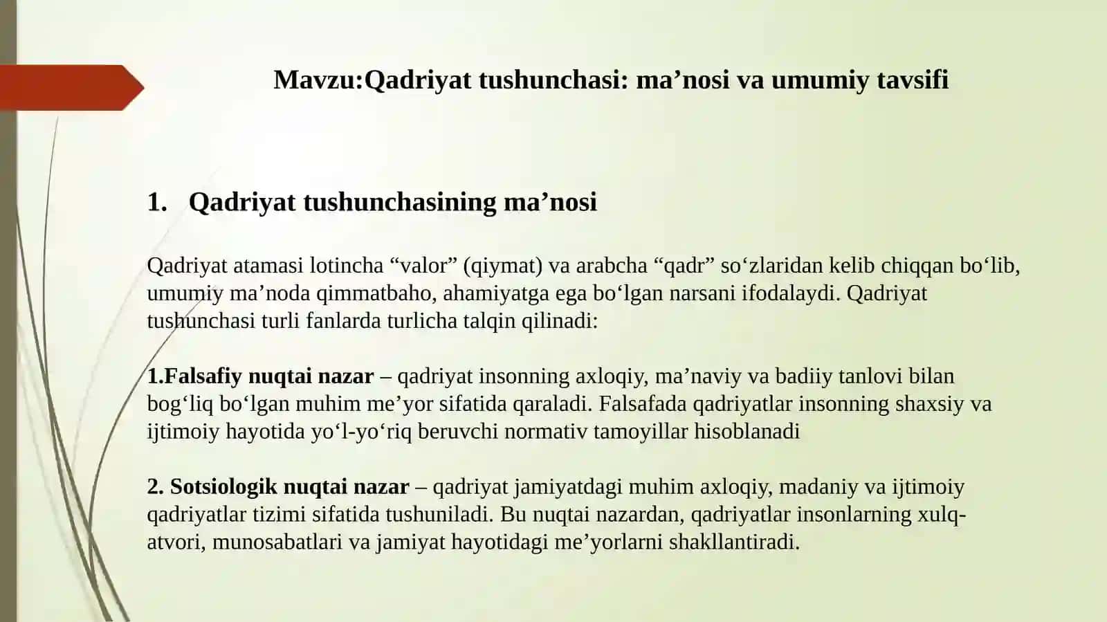 Qadriyattushunchasi: ma’nosivaumumiytavsifi 2