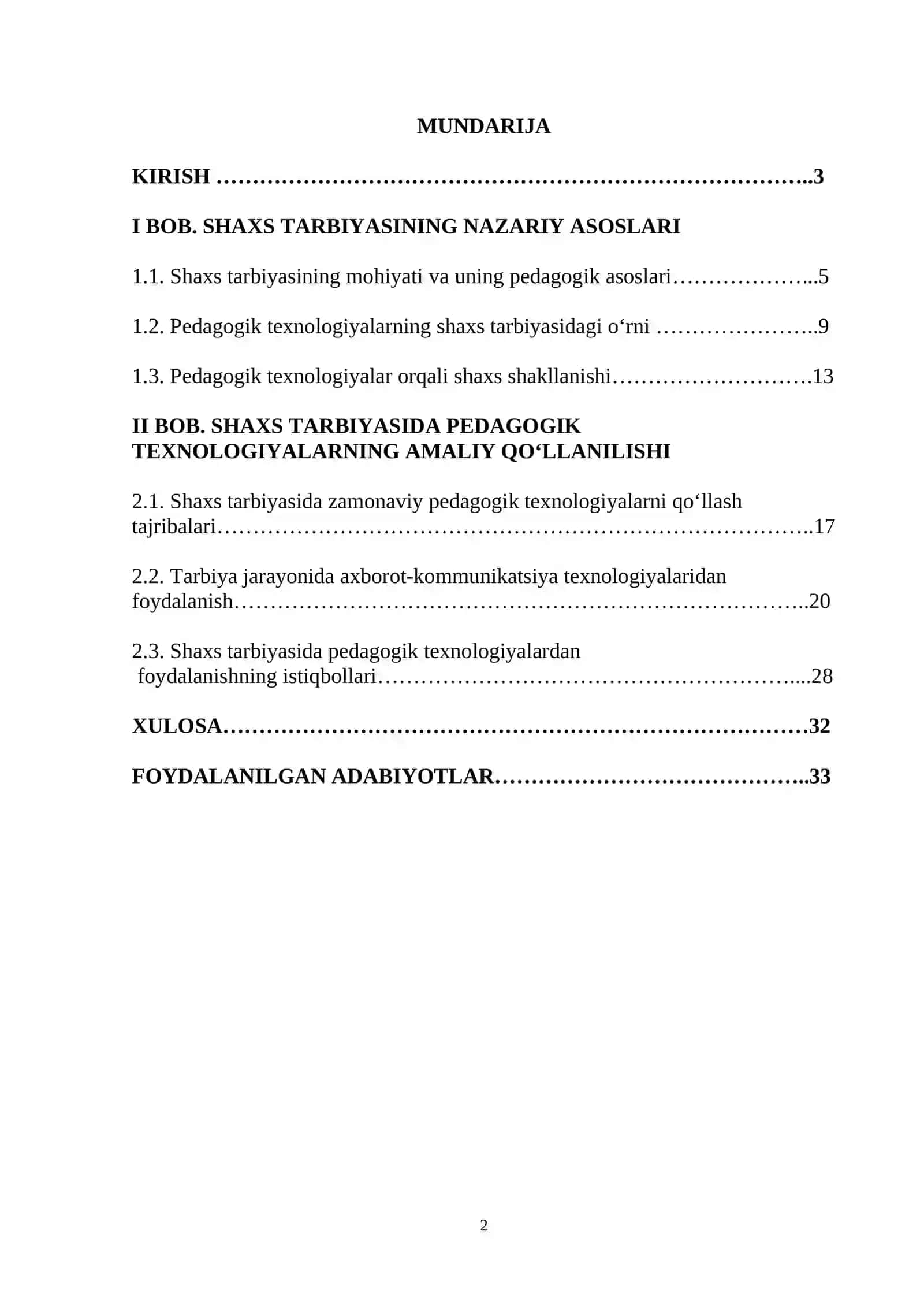 SHAXS TARBIYASIDA PEDAGOGIK TEXNOLOGIYALARDAN FOYDALANISH 2