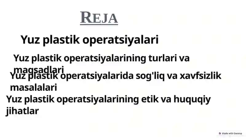 Yuz plastik operatsiyalari 2