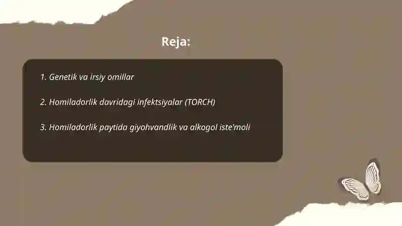 Ruhiy va jismoniy rivojlanishda rivojlanishida orqada qolish sabablari Abdullajonova Hulkar 2