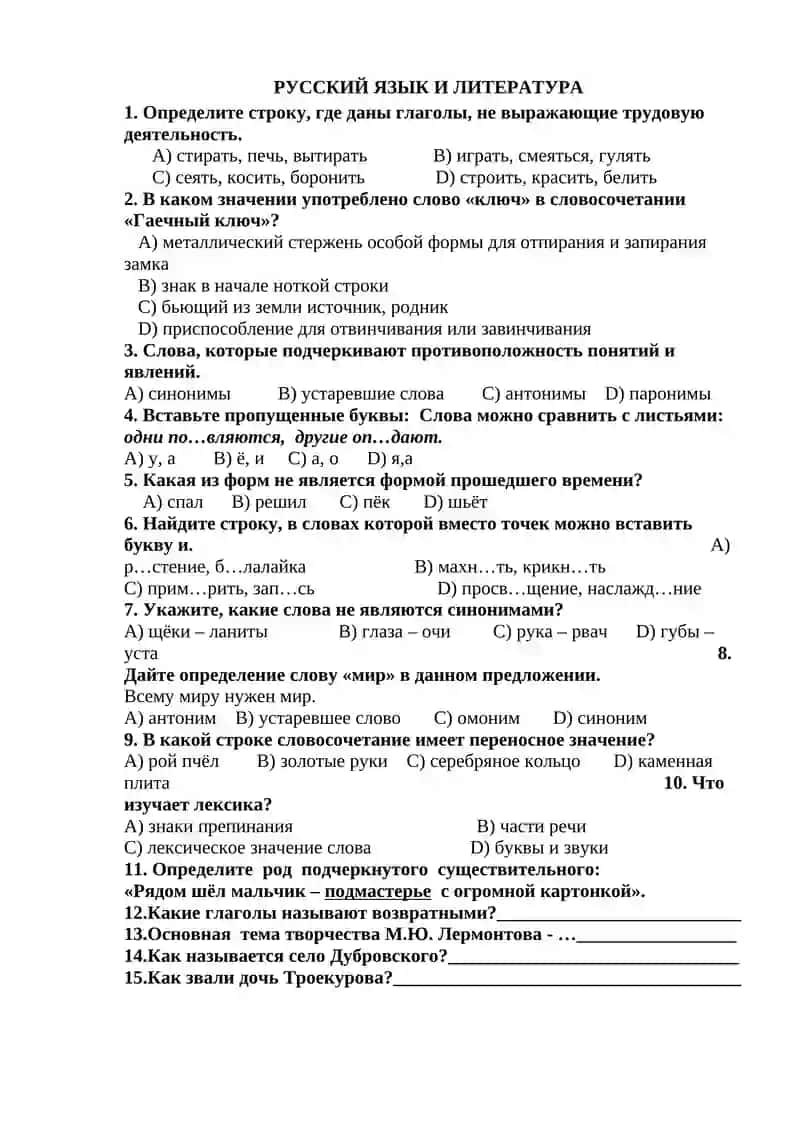 РУССКИЙ ЯЗЫК И ЛИТЕРАТУРА В 6-КЛАССЕ 2
