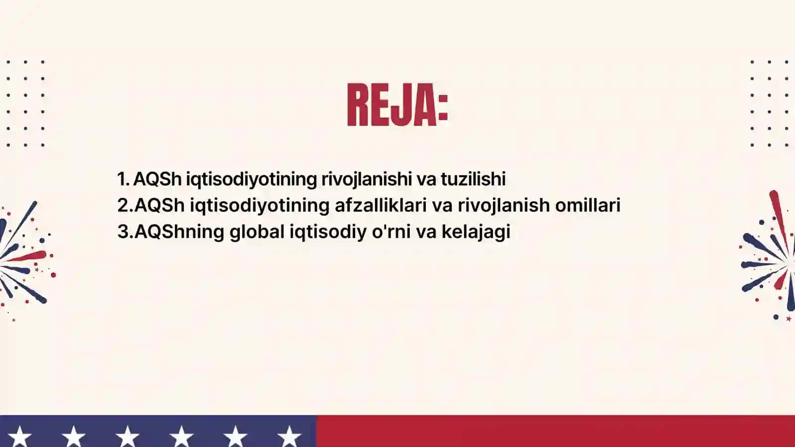 AQSH IQTISODIYOTI: TUZILMASI, YETAKCHILIK OMILLARI 2