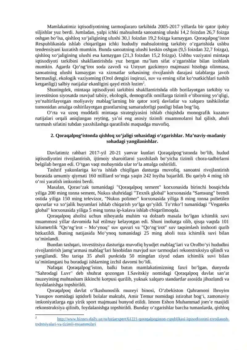MUSTAQILLIK YILLARIDA QORAQALPOG‘ISTON RESPUBLIKASI 2