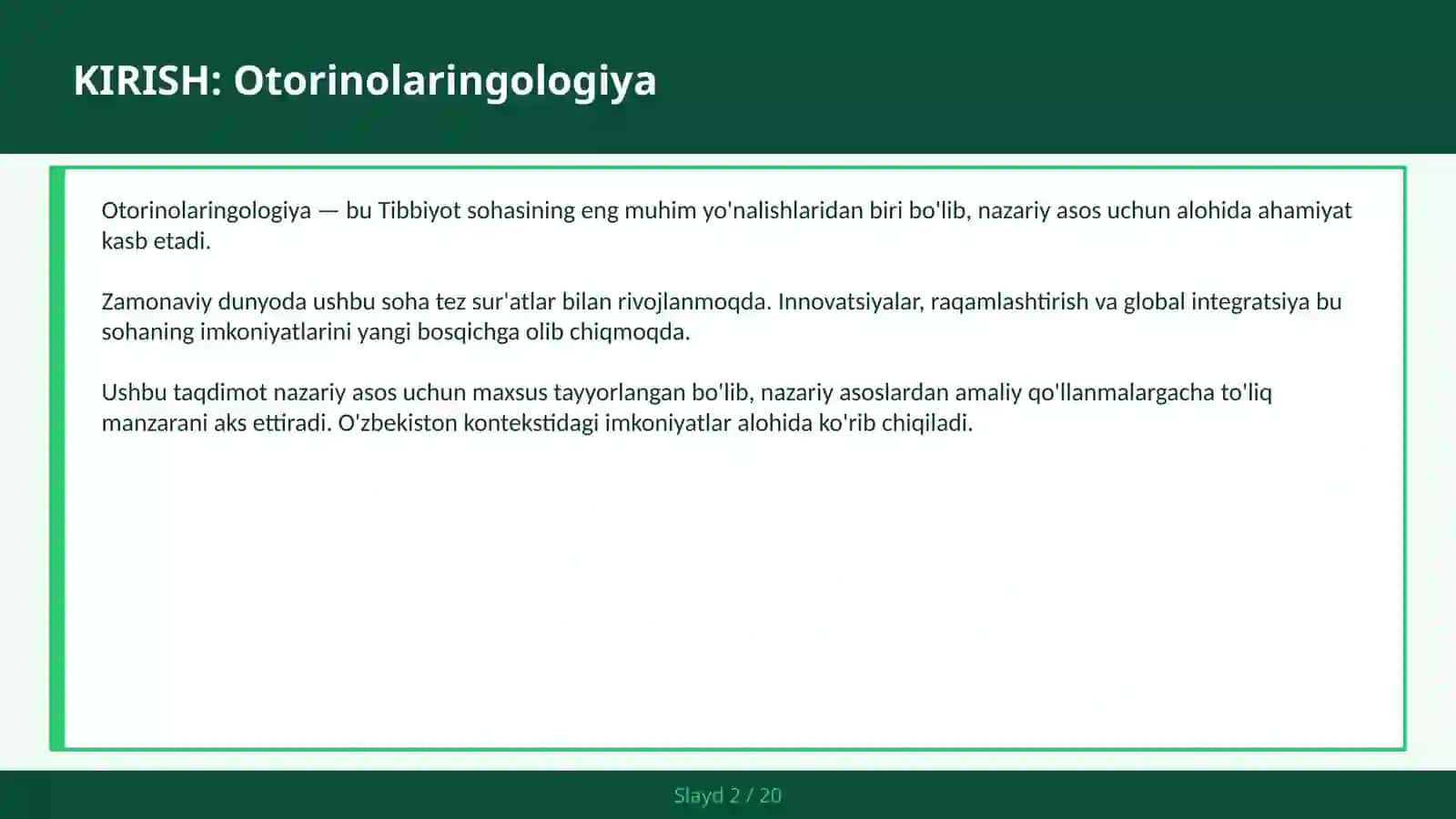 OTORINOLARINGOLOGIYA 2