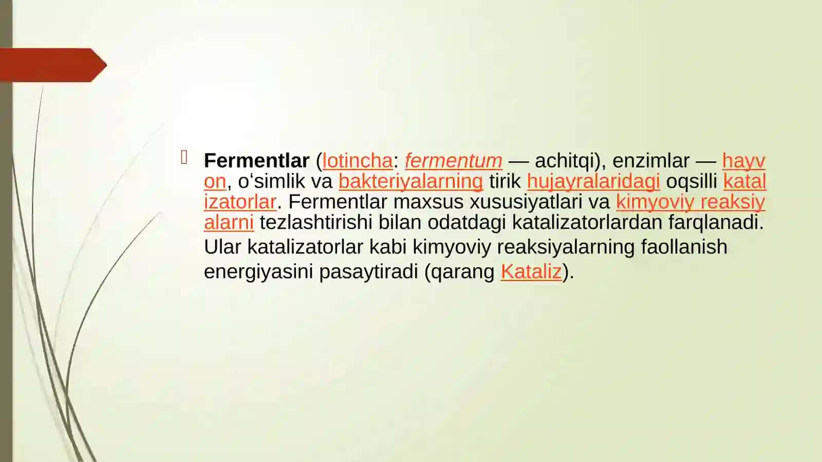 FERMENTLAR YORDAMIDA ORGANIK MODDALAR SINTEZI VA STERIOIZOMERLAR OLINISHI. 2