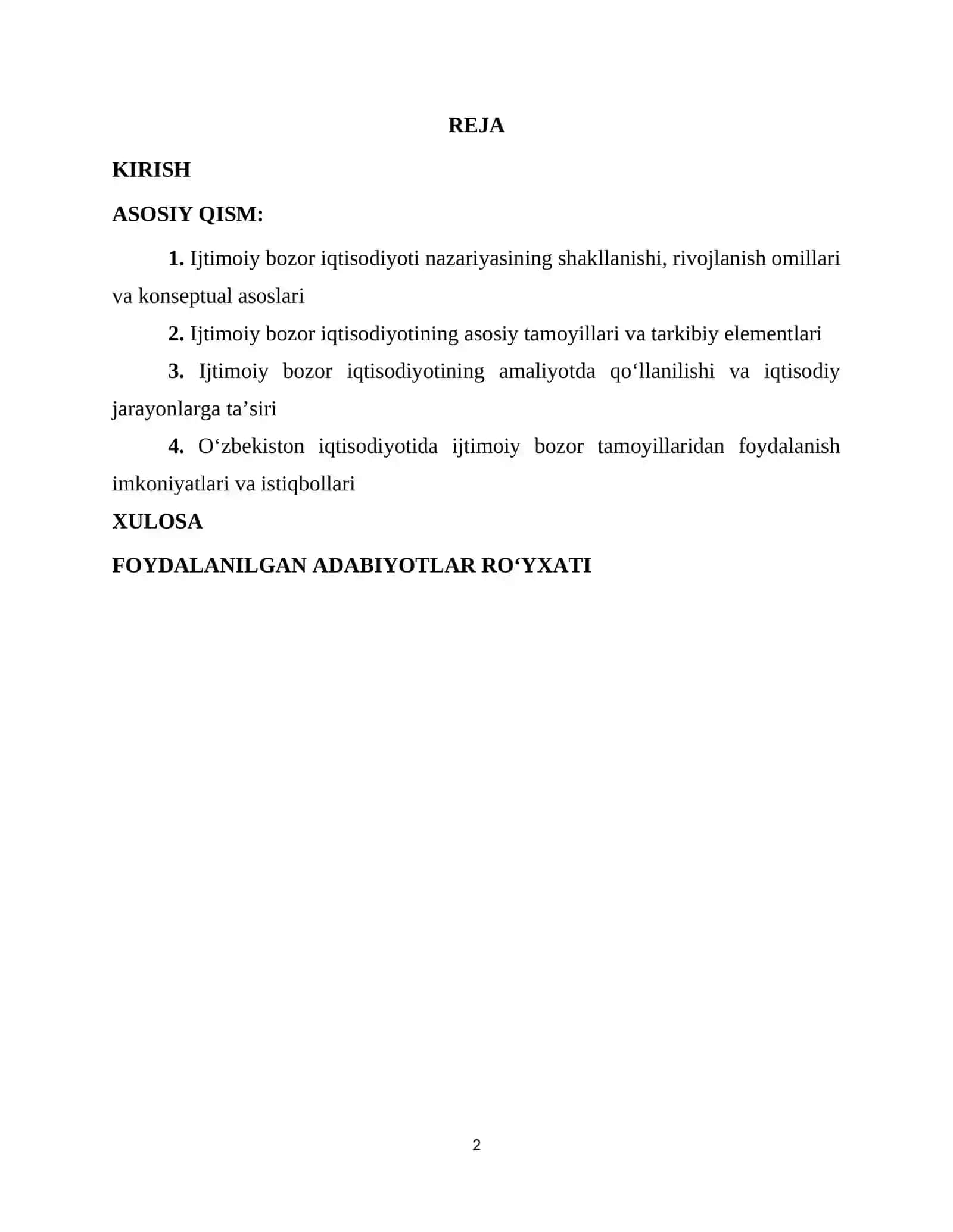Ijtimoiy bozor iqtisodiyoti REFERATi 2