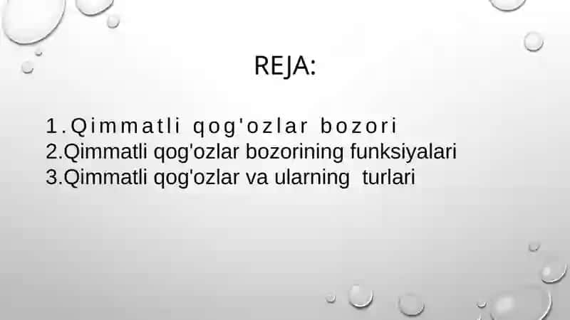 Qimmatli qog'ozlar 2