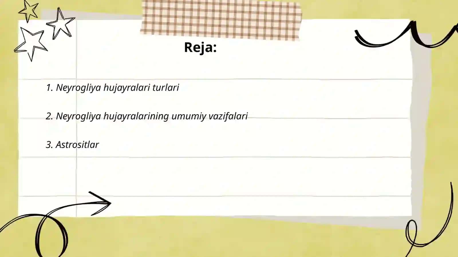 Neyrogliya hujayralarining xillari va funksiyalari 2