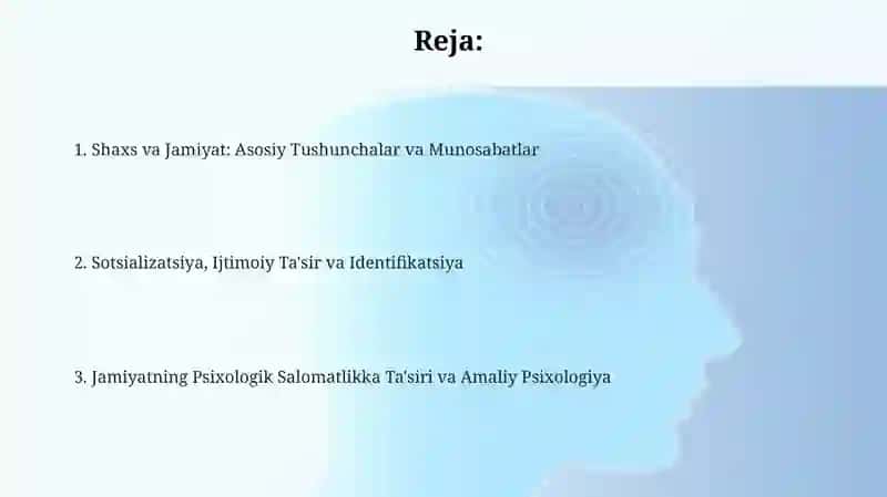 Shaxs va Jamiyat: Asosiy Tushunchalar va Munosabatlar 2