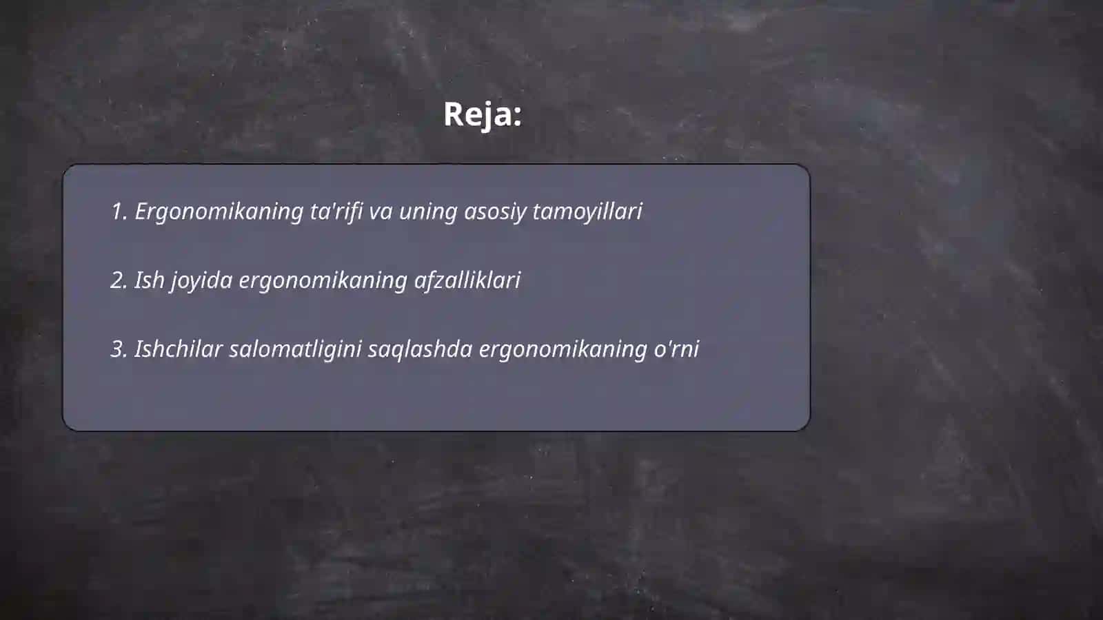 Ergonomika va mehnat jarayonidagi roʻl 2
