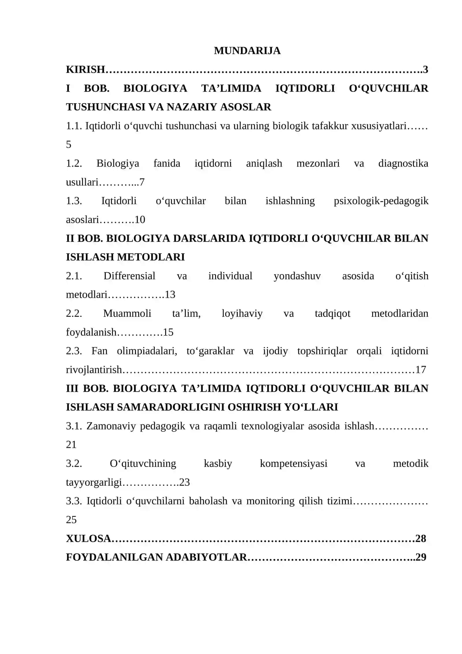 BIOLOGIYA TA’LIMIDA IQTIDORLI O‘QUVCHILAR BILAN ISHLASH METODLARI 2