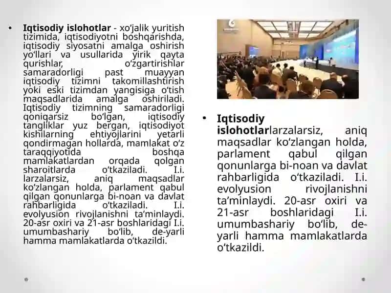 Iqtisodiy islohotlar, xususiylashtirish jarayoni va uning ta’siri 2