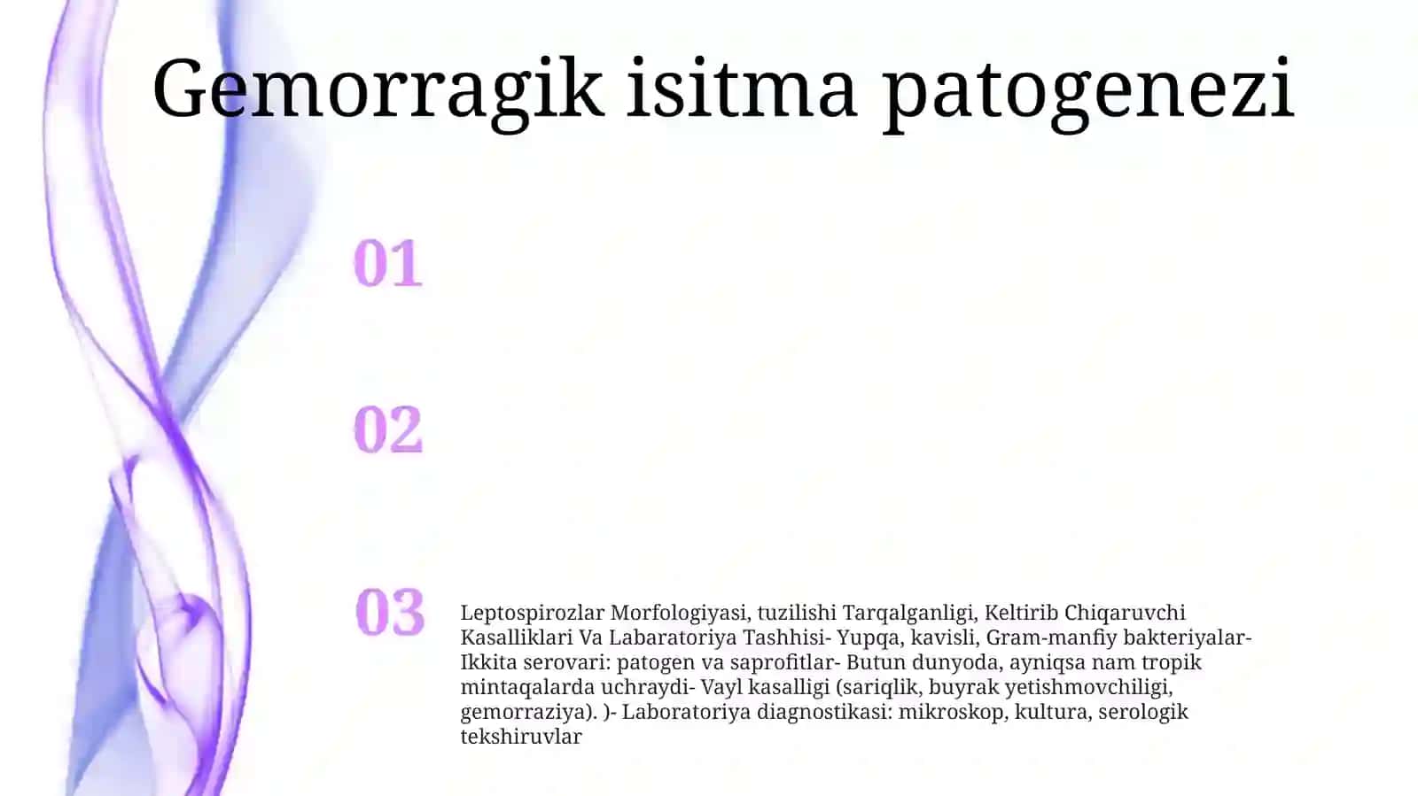 Leptospirozlar Morfologiyasi,Strukturasi Tarqalganligi, Keltirib Chiqaruvchi Kasalliklari Va Labaratoriya Tashhisi 2