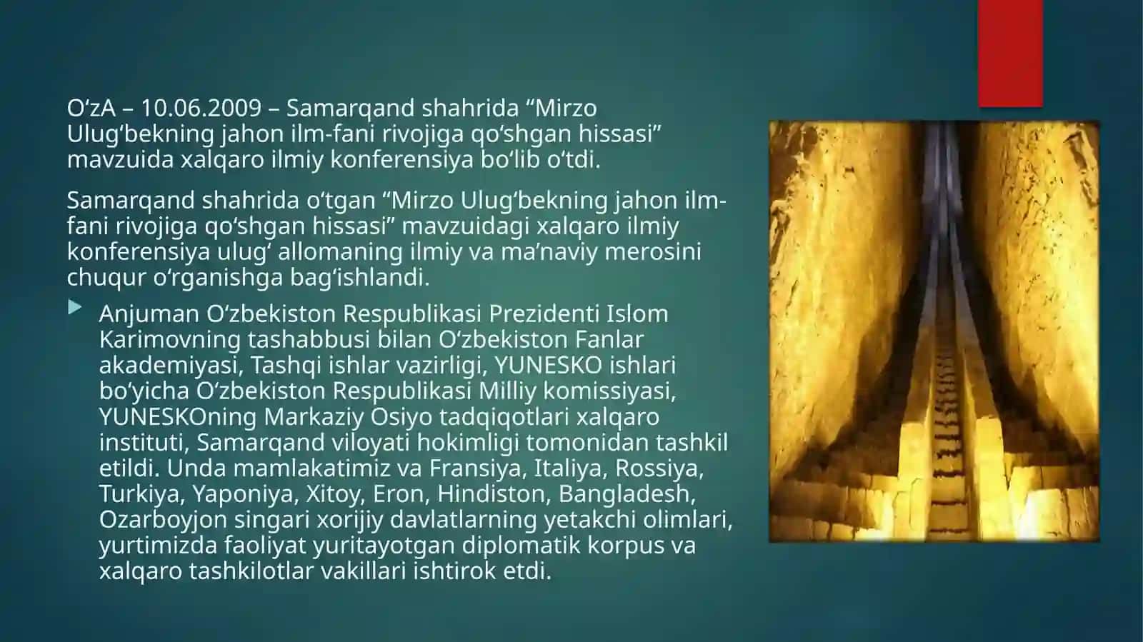 Mirzo Ulug‘bekning jahon ilm-fani rivojiga qo‘shgan hissasi 2