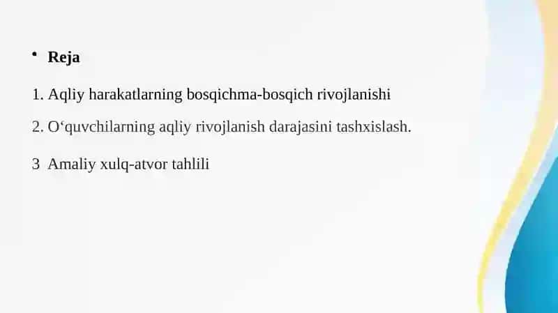 AQLIY HARAKATLARNING BOSQICHMA-BOSQICH RIVOJLANISH KONSEPSIYALARI 2