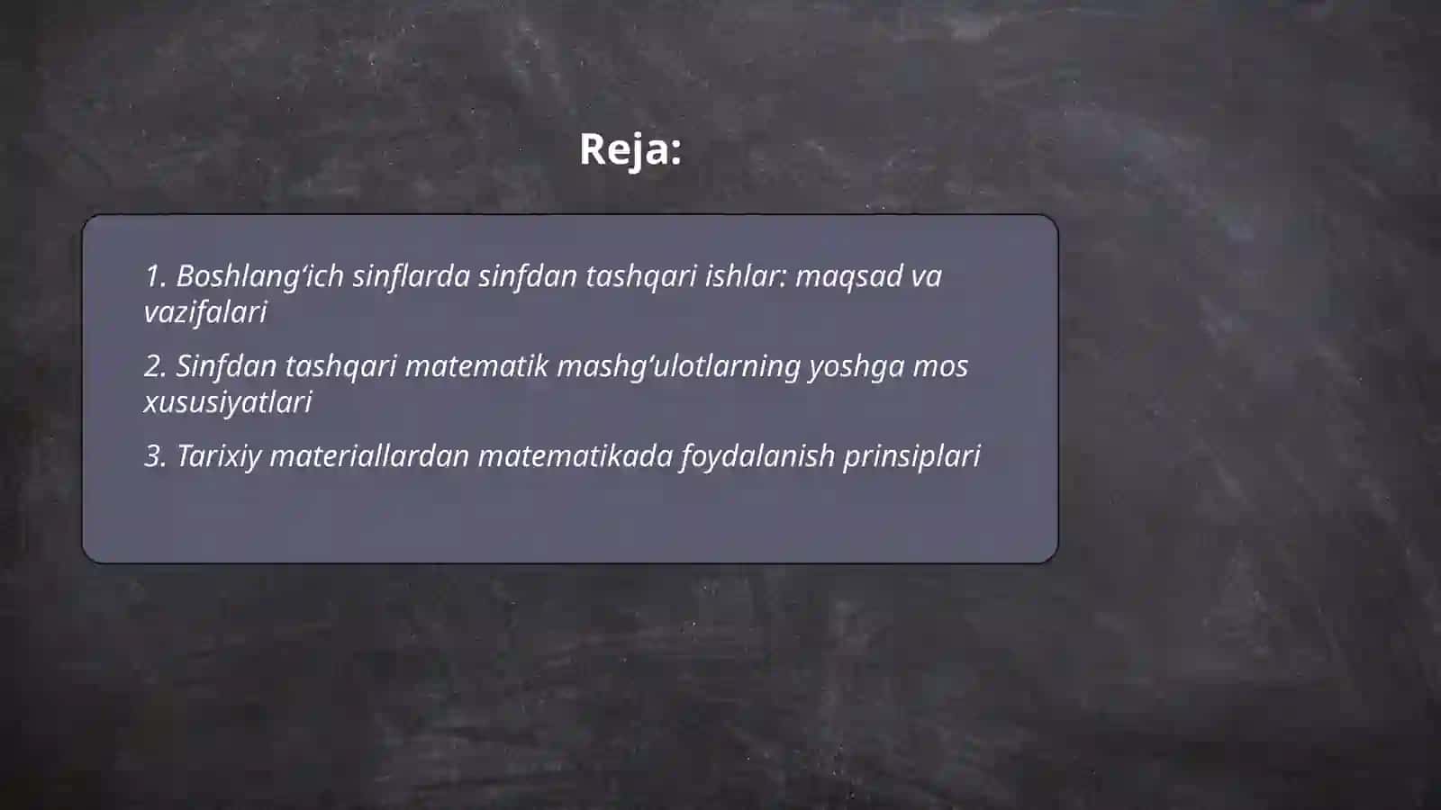 Boshlangʻich sinflarda sinfdan tashqari ishlarning xususiyatlari 2