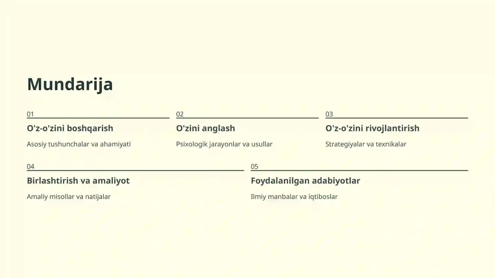 Psixologiya va shaxsiy rivojlanish 2