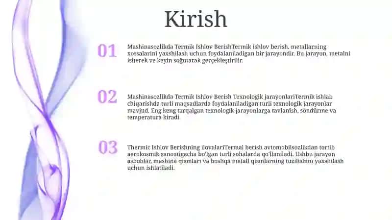 Mashinaga Termik Ishlov Berish Texnologik Jarayoni Turlari 2