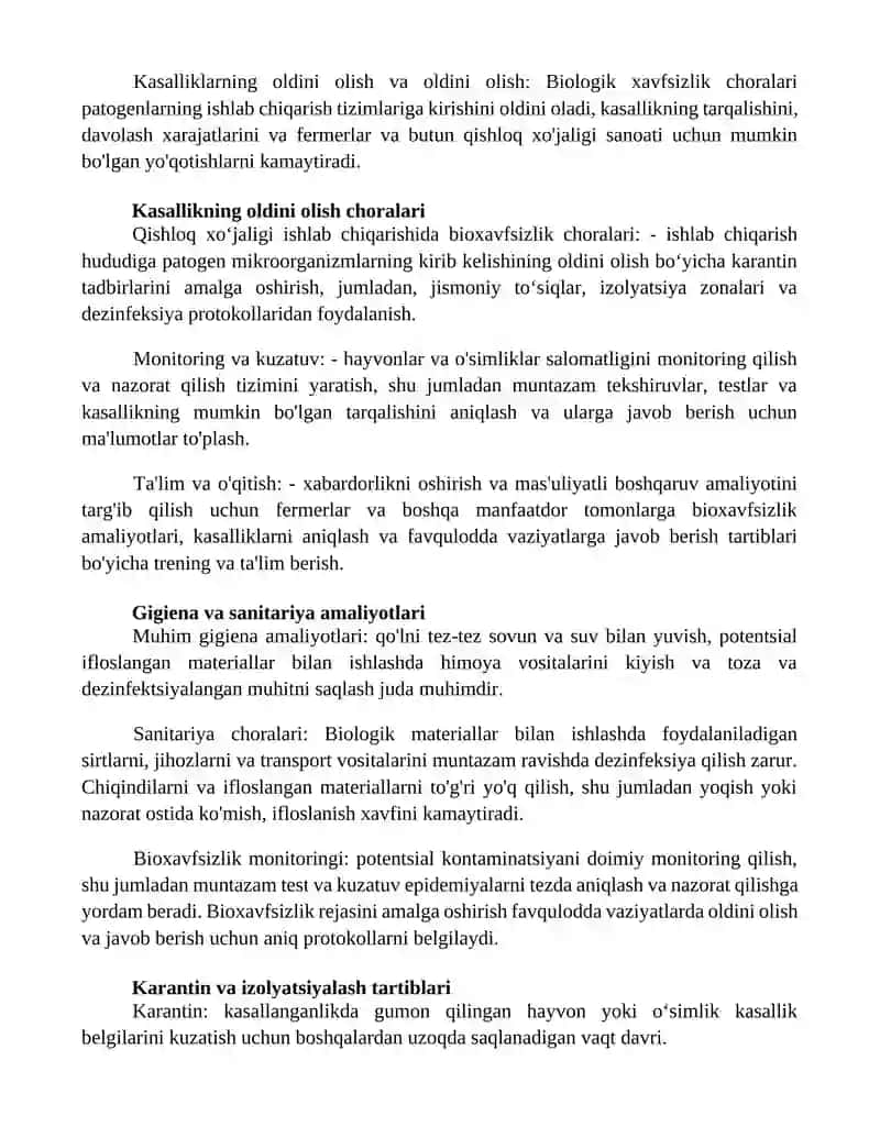 Qishloq Xojalik Mahsulotlari Yetishtirishda Biologik Xavfsizlik Chora Tadbirlari 2