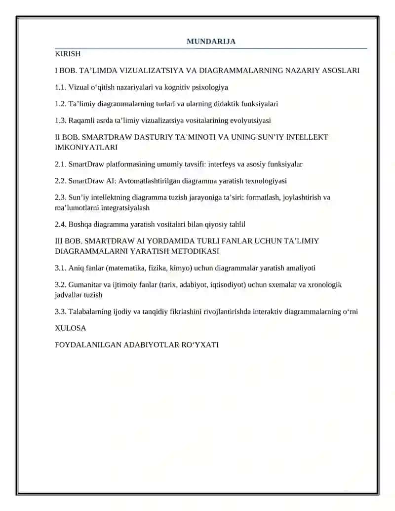 SMARTDRAW AL YORDAMIDA TA'LIMIY DIAGRAMMALAR YARATISH 2