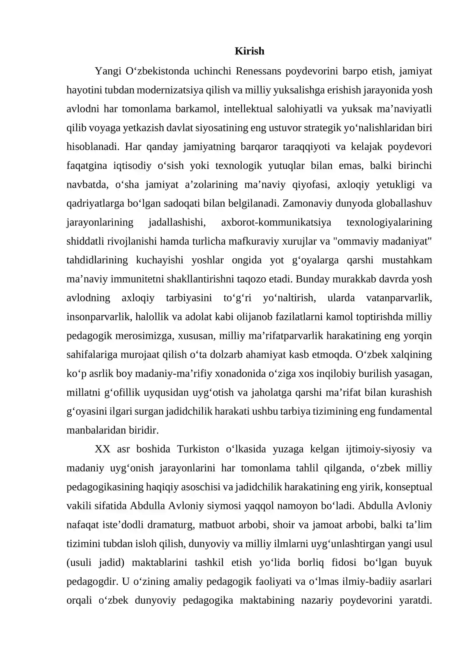 Axloqiy tarbiya jarayonida Abdulla Avloniy merosidan foydalanish 2