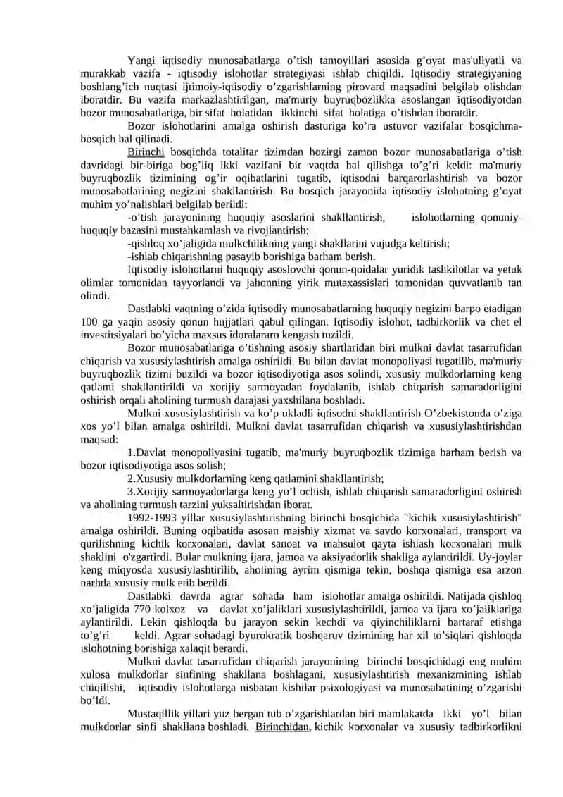 O‘zbekistonning O‘ziga Xos Istiqlol va Taraqqiyot Yo‘li 2