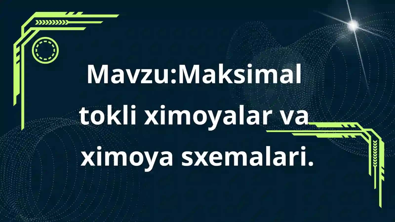 Maksimal tokli ximoyalar va ximoya sxemalari 2