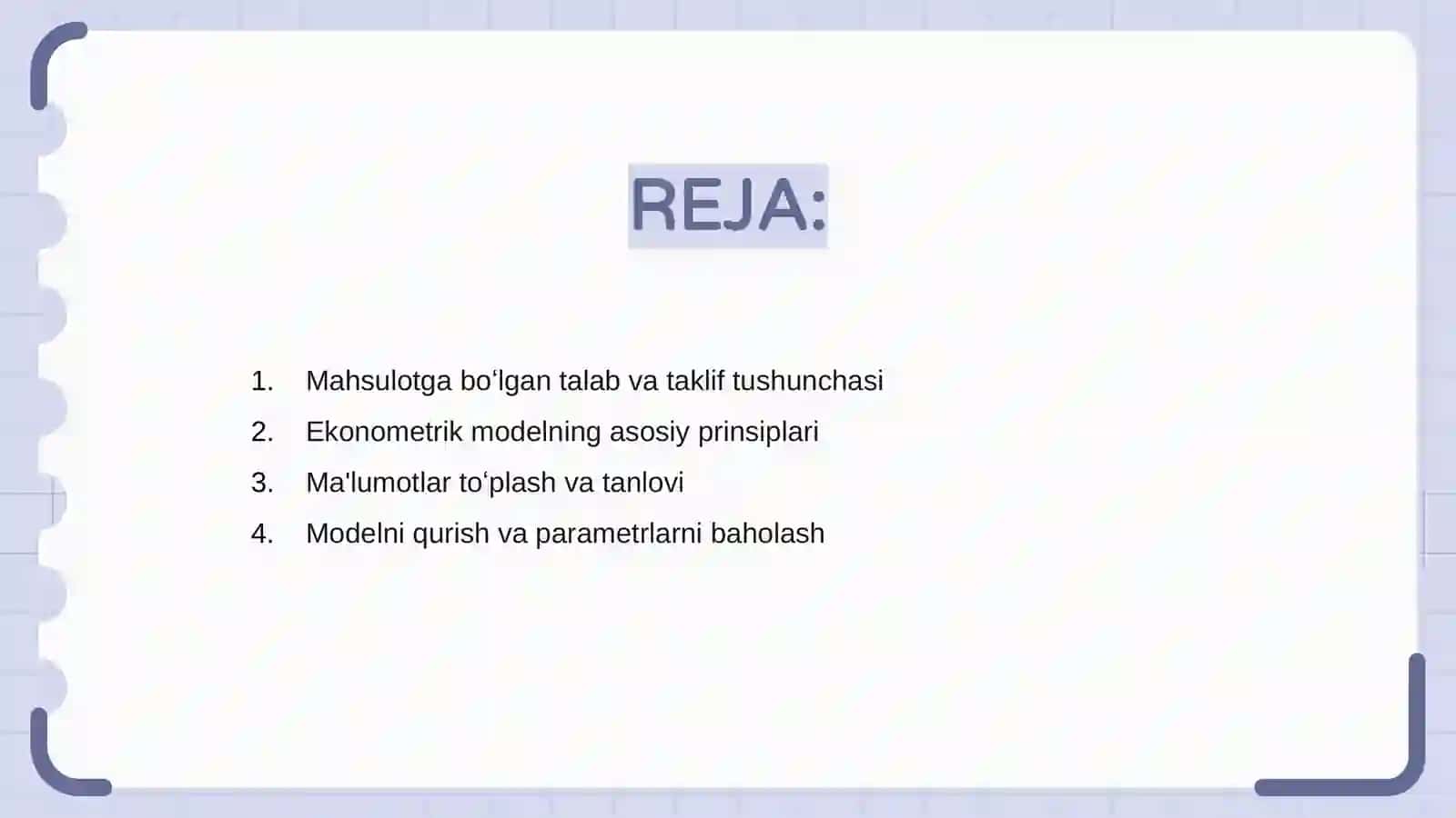 Mahsulotga boʻlgan talab va taklifning ekonometrik modelini va 5 yilga prognozini amalga oshirish 2