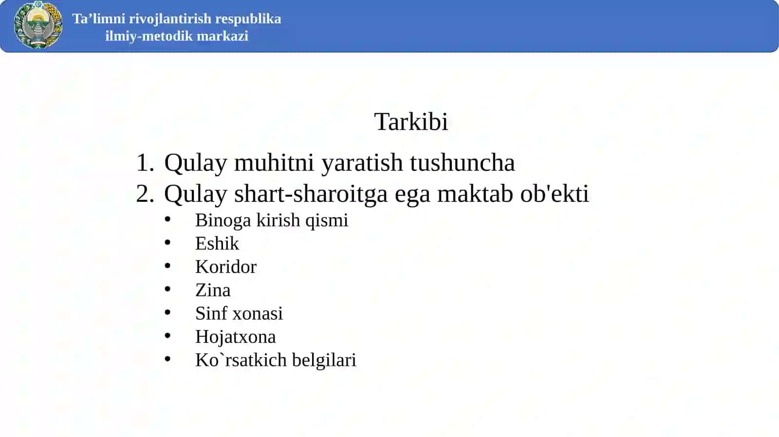 Barcha uchun maktabni qulay sharoitga keltirish 2