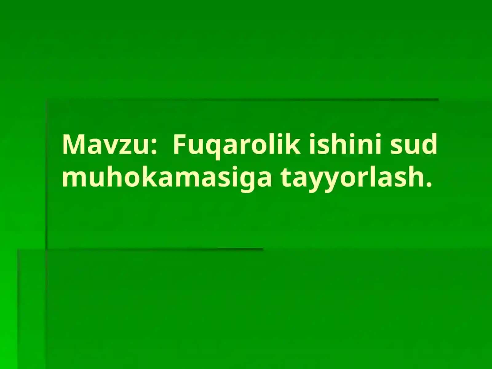Fuqarolik ishlarini sud muhokamasiga tayyorlash 2