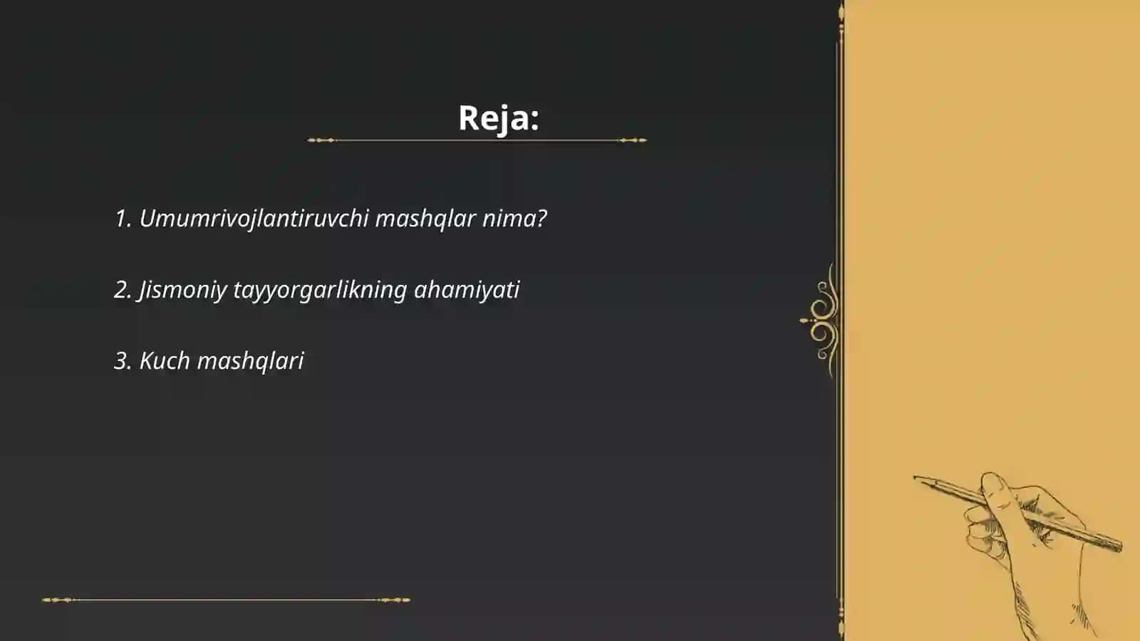 Umumrivojlantiruvchi mashqlar va ularning guruhlari 2