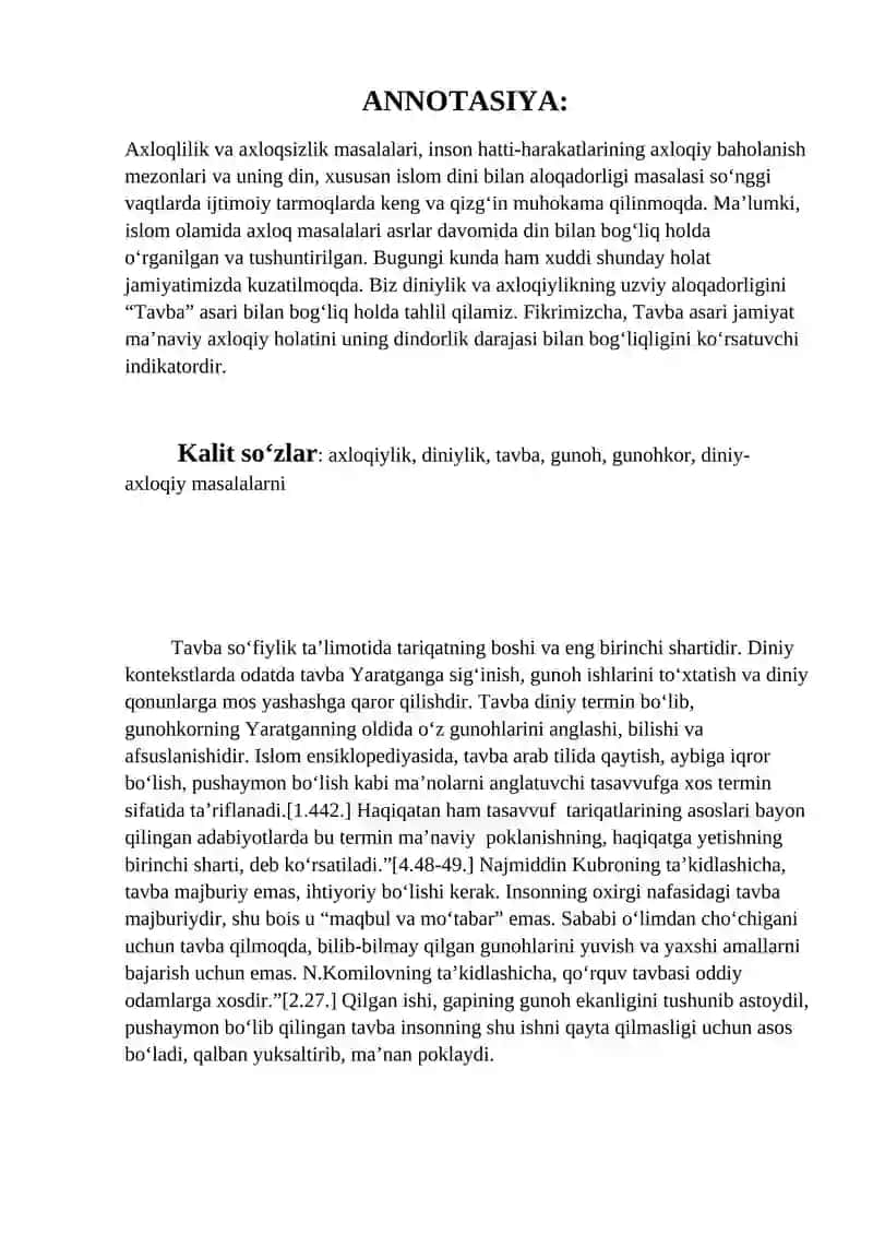 Din va axloq mavzusida essesi 2