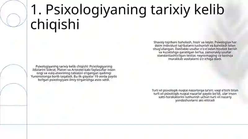 Psixologiya Tarixi va Tajriba Tushunchalari 2