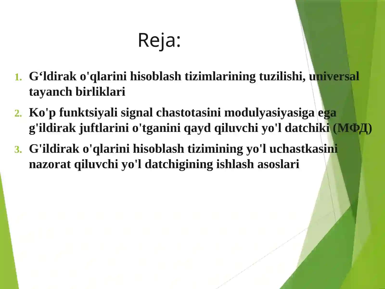 Gʻildirak oʻqlarini hisoblash uchun yoʻl datchiklarini ishlatish tamoillari 2