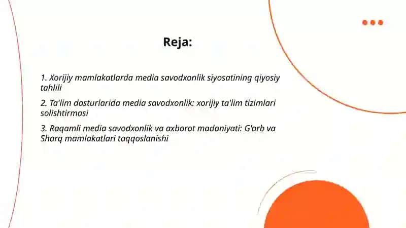 Xorijiy mamlakatlarda media savodxonlik va axborot madaniyatining qiyosiy tahlili 2