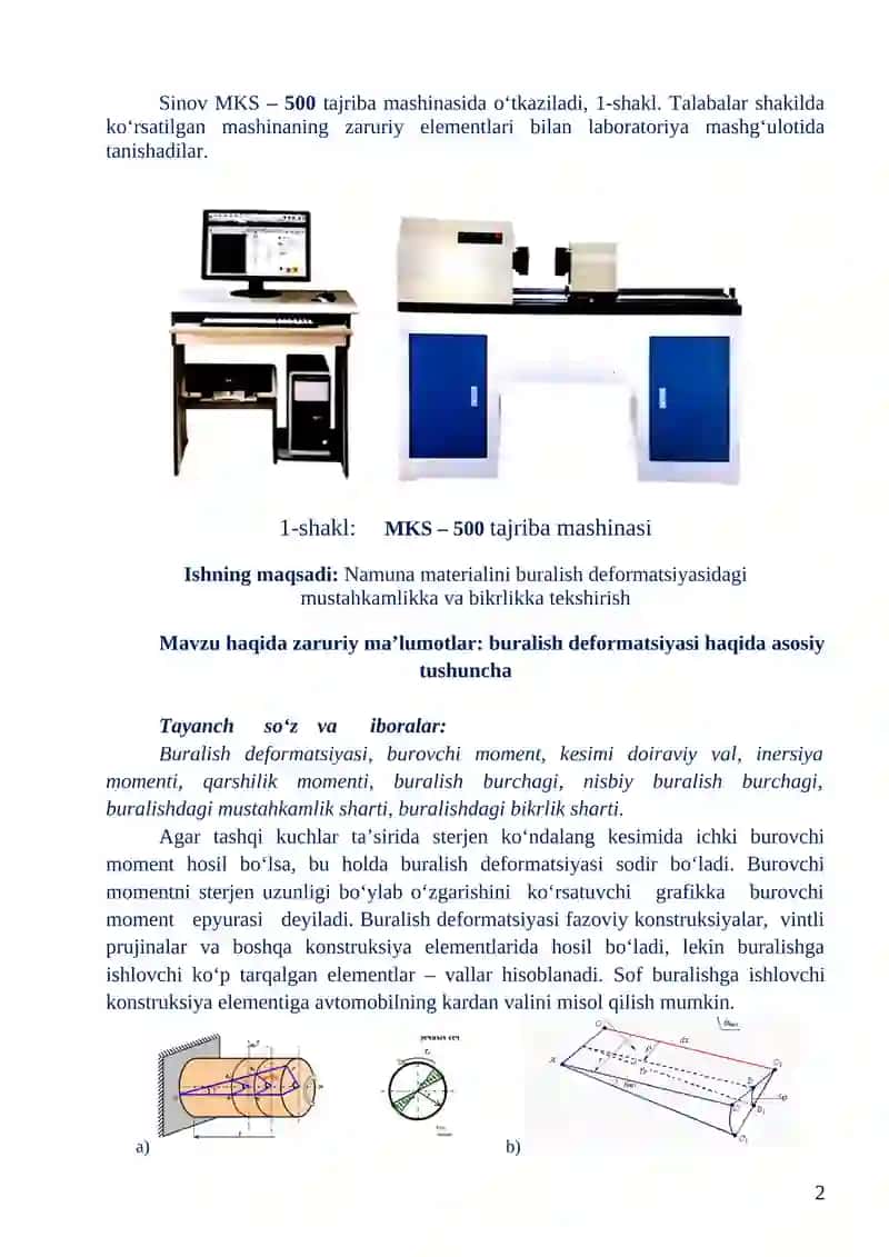 Polat materialni buralishga sinash 2