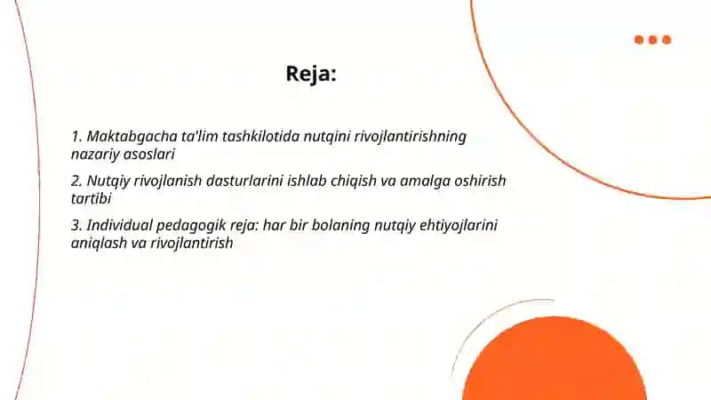 Nutqini rivojlantirishga doir ishlar tizimi 2