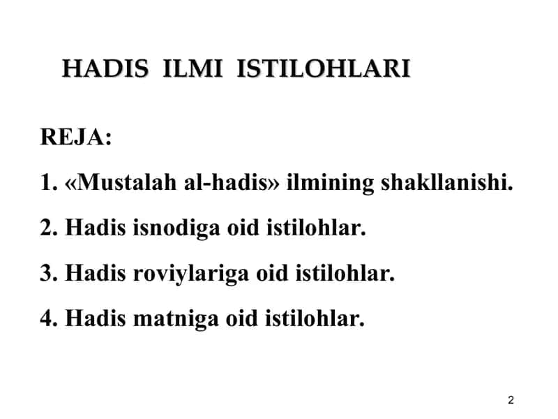 HADIS ISTILOHLARI 2