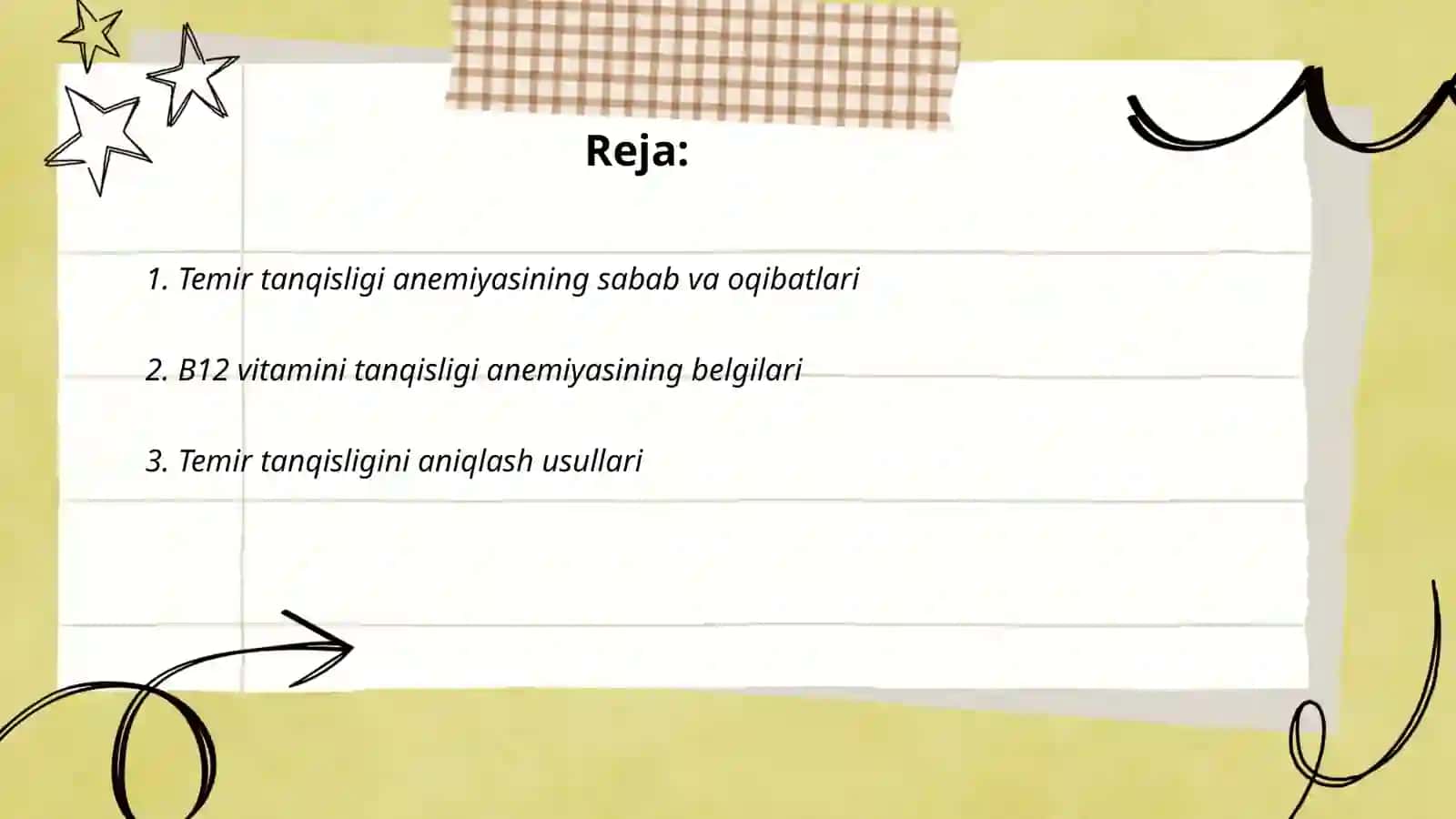 Temir tanqisligi va B12 vitamini tanqisligi anemiyasi 2