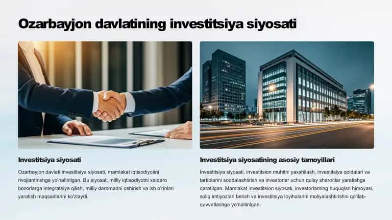 Ozarbayjon investitsiya siyosati 2