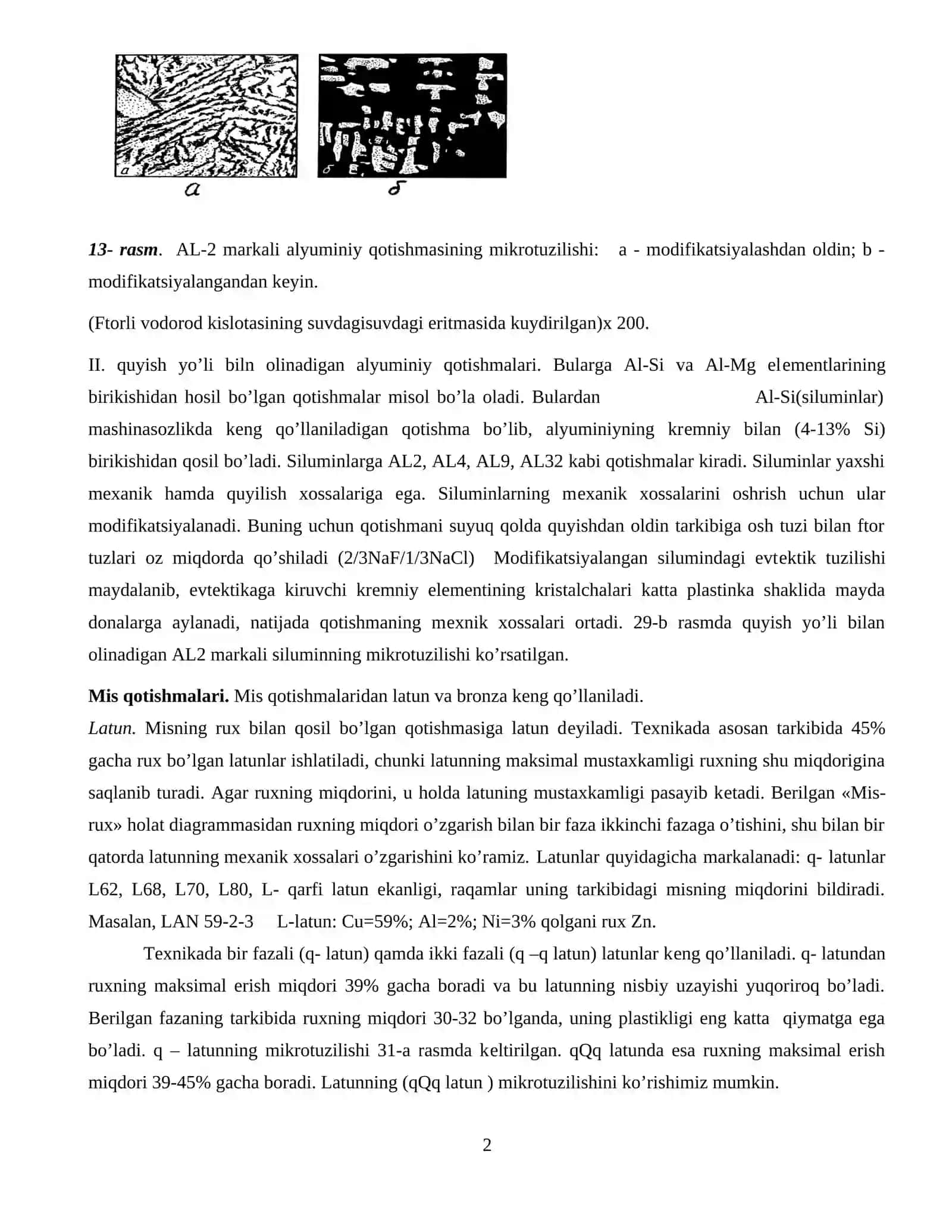 Rangli metall va qotishmalarning mikrotaxlili 2