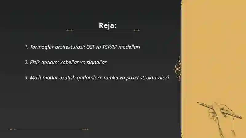 Tarmoqlarning arxitekturasi va strukturasi kirish va chiqarish qurilmalari 2