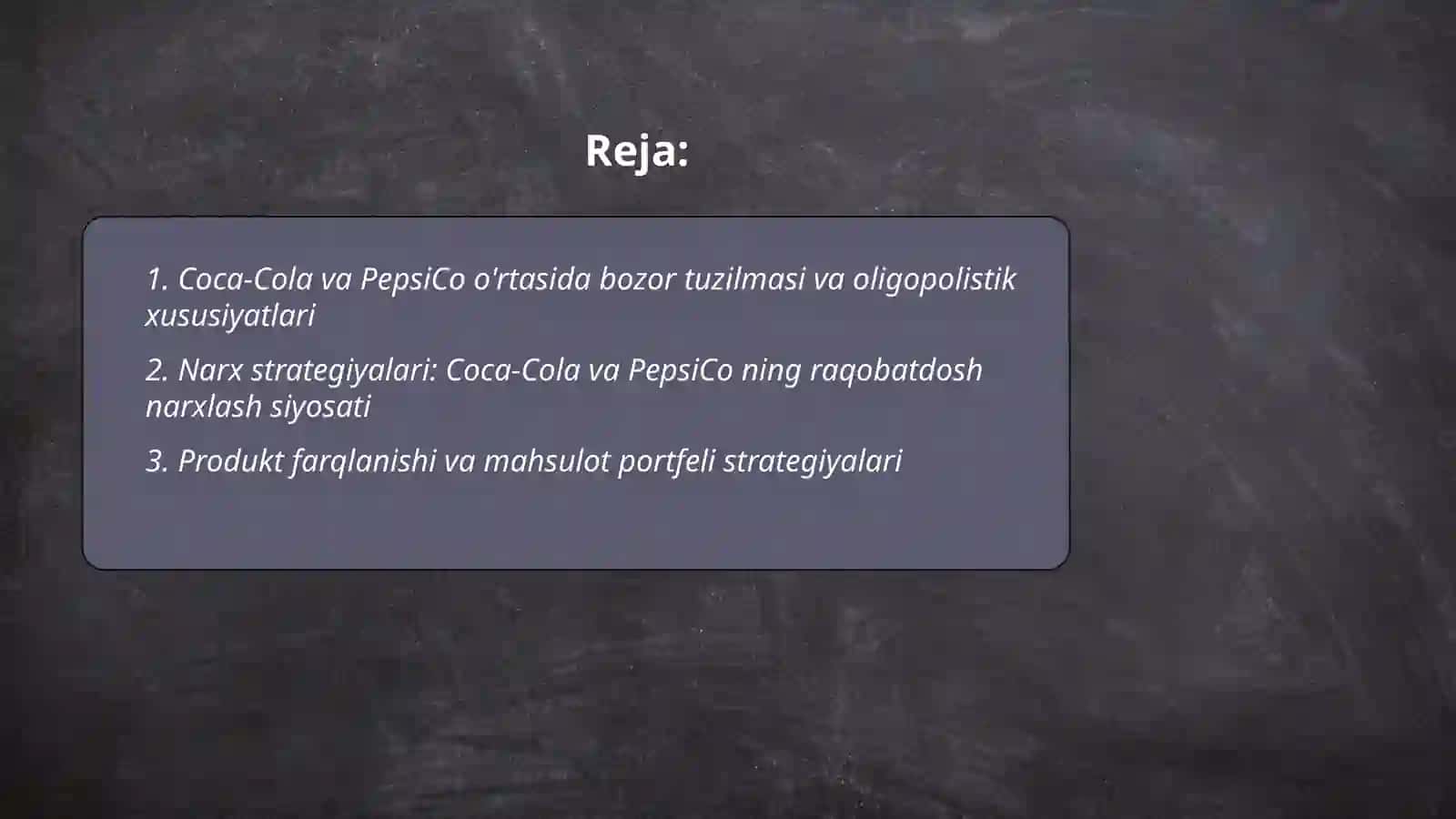Coca-Cola Company va PepsiCo o‘rtasidagi oligopolistik raqobat tahlili 2