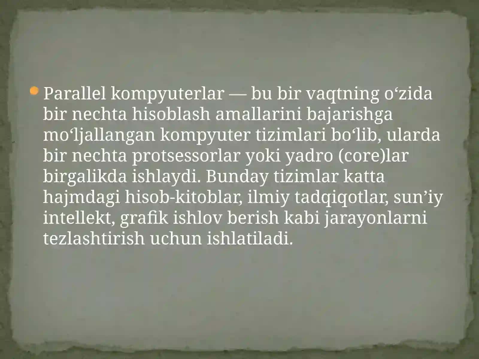 Parallel kompyuterlar 2