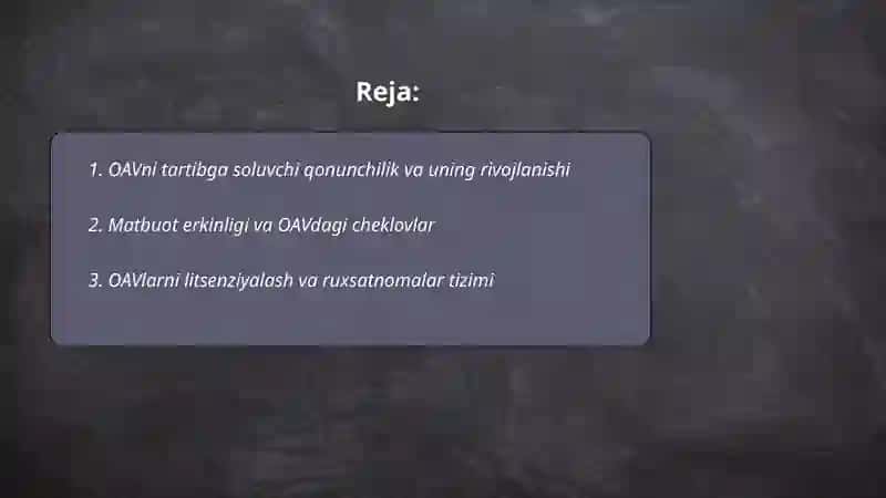 O‘zbekiston Respublikasida ommaviy axborot vositalarining faoliyati 2