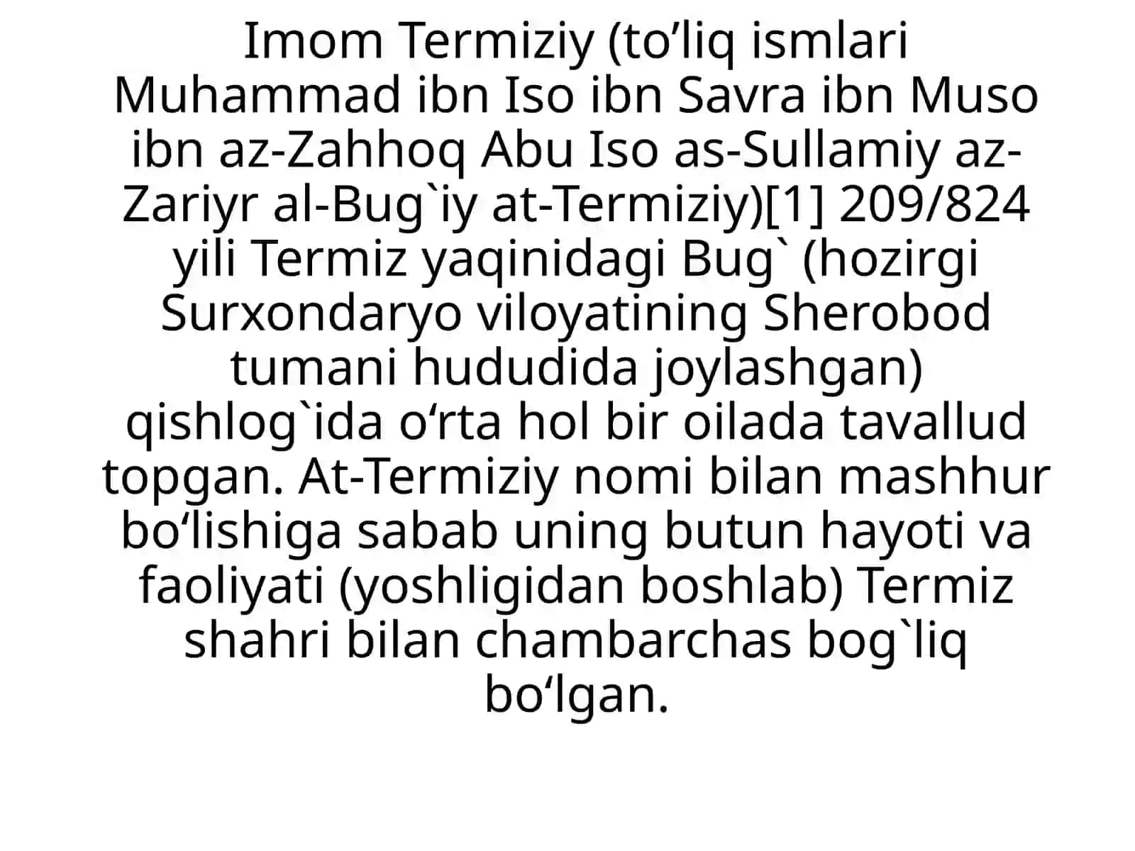 Imom- al Buxoriy va At-Termiziyning hadis ilmini rivojlantirishdagi xizmatlari 2